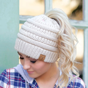 CC Messy Bun/Pony Beanie ( MB-20A )