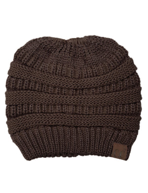 CC Messy Bun/Pony Metallic Beanie ( MB-20M )