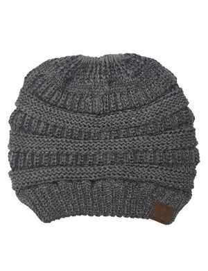 CC Messy Bun/Pony Metallic Beanie ( MB-20M )