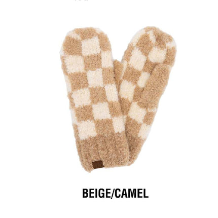 CC Checkered Boucle Oh-So-Soft Mittens ( MT-4011 )