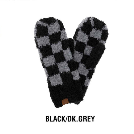 CC Checkered Boucle Oh-So-Soft Mittens ( MT-4011 )