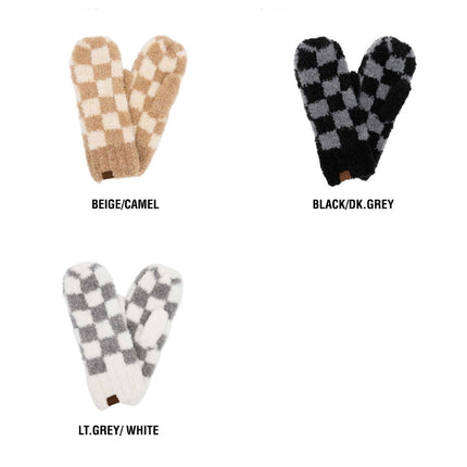 CC Checkered Boucle Oh-So-Soft Mittens ( MT-4011 )
