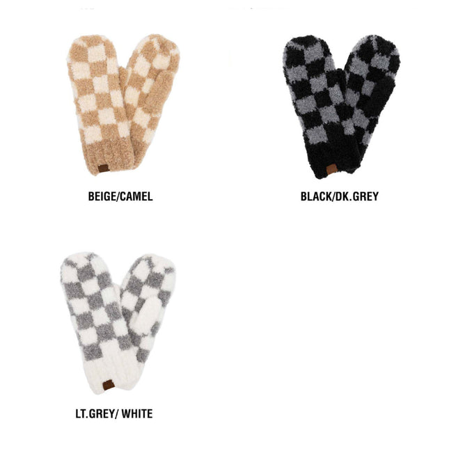 CC Checkered Boucle Oh-So-Soft Mittens ( MT-4011 )