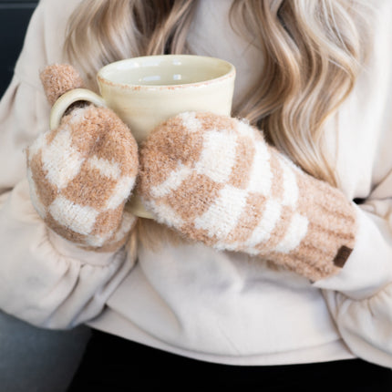 CC Checkered Boucle Oh-So-Soft Mittens ( MT-4011 )