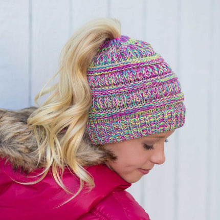 CC Kids Multi-Toned Ponytail Beanie ( MB-816 KIDS )