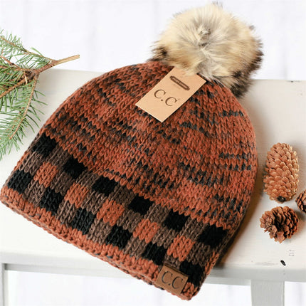 CC Fire Cozy Buffalo Plaid Beanie ( HAT-2083 )