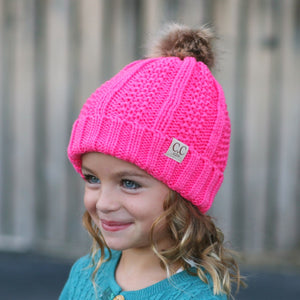 CC Kids Trending Pom Beanie | Fur Lined ( KIDS-820 )