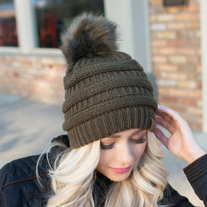 CC Trending Beanie w/ Same Color POM ( YJ-64POM )