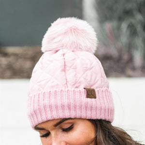 CC Quilted Pom Beanie ( HAT-1739 )