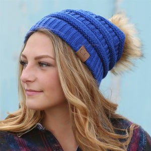 CC Trending Beanie w/ Tan Pom ( HAT-43 )