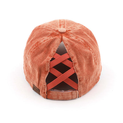 CC Stone-Washed Criss-Cross Corduroy Cap ( BT-1014 )