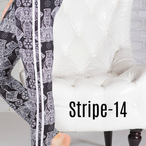 Ultra Soft Printed Leggings w/ Stripe ( HStripe )
