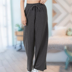 French Terry Drawstring Waist Raw Edge Hem Pants ( TP-39059 )