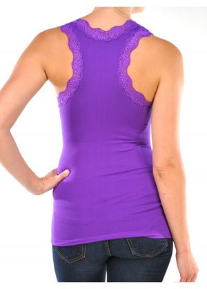 Lace Trim Racerback Tank ( TT600 )