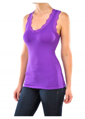 Lace Trim Racerback Tank ( TT600 )