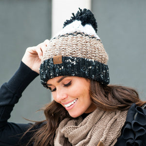 CC Yarn Pom Detailed Beanie ( HAT-2214 )