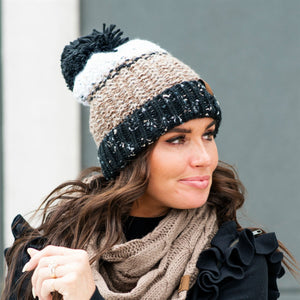 CC Yarn Pom Detailed Beanie ( HAT-2214 )