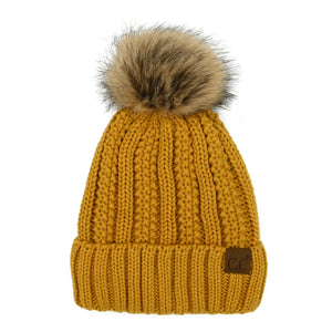 CC Kids Trending Pom Beanie | Fur Lined ( KIDS-820 )